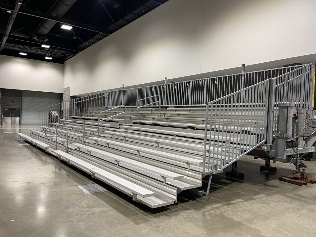 45' Towable Bleachers For Gymnastics Event in Hot Springs, Arkansas