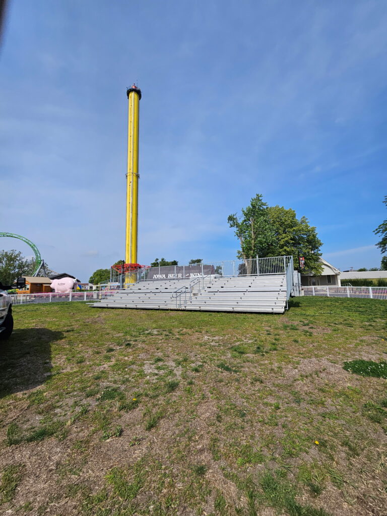 45' Towable Bleacher at Adventureland Resort for the Jetpack Flying Water Circus in Altoona, Iowa