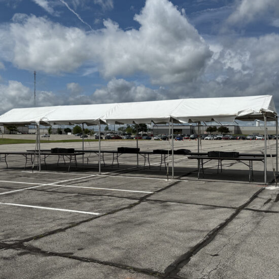 10′ x 40′ Frame Tent at the University of Iowa in Cedar Rapids, Iowa