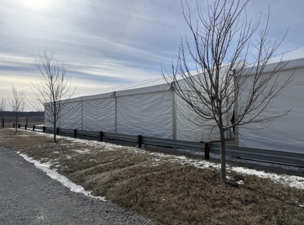 49' x 66' (15m x 20m) Liri Clearspan structure (tent) 49' x 66' (15m x 20m) Liri Clearspan structure (tent)