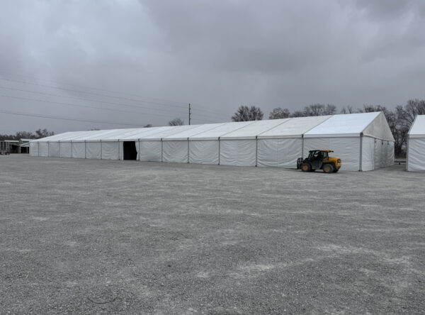 60' x 230' (18m x 70m) Losberger Clearspan Event Structure-Tent at the Kalona Sales Barn 60' x 230' (18m x 70m) Losberger Clearspan Event Structure-Tent at the Kalona Sales Barn