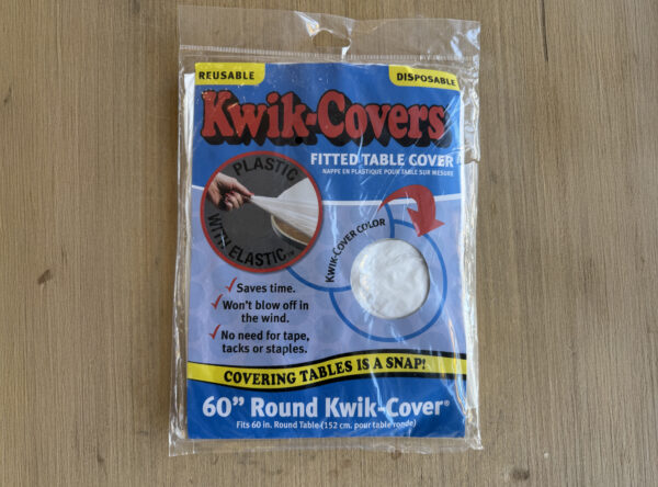 60" Round Table Kwik-Cover (Reusable and Disposable) - package (sq)