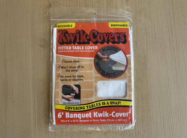 6' x 30" Banquet Kwik-Cover (Reusable and Disposable) - package