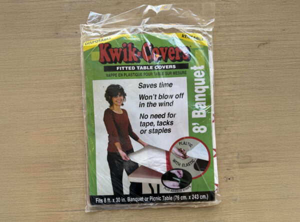 8' x 30" Banquet Kwik-Cover (Reusable and Disposable) - package