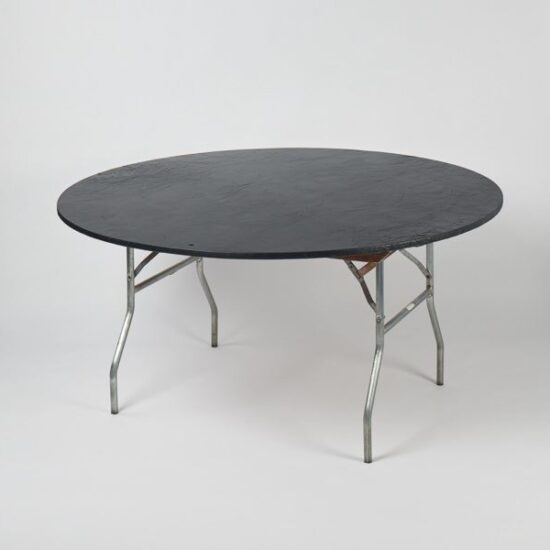 Black - 42" to 48" Round Table Kwik-Cover (Reusable and Disposable) - table
