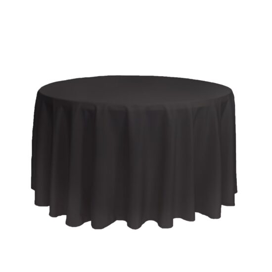 Black - 84" Round Tablecloth