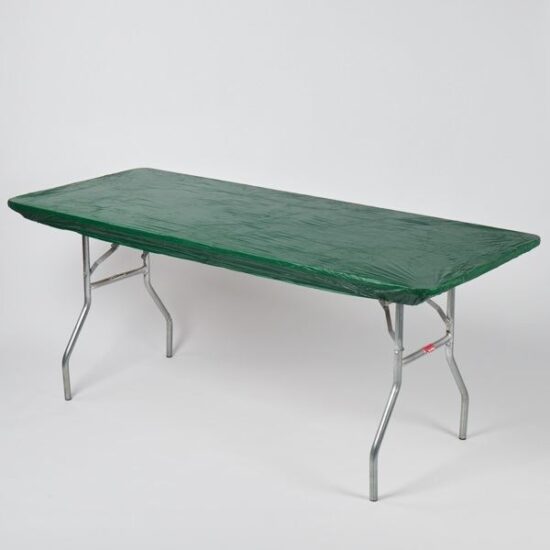Hunter Green - 6' x 30" Banquet Kwik-Cover (Reusable and Disposable) - table