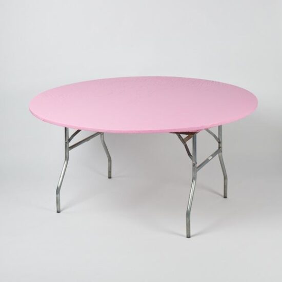 Pink - 60" Round Table Kwik-Cover (Reusable and Disposable) - table
