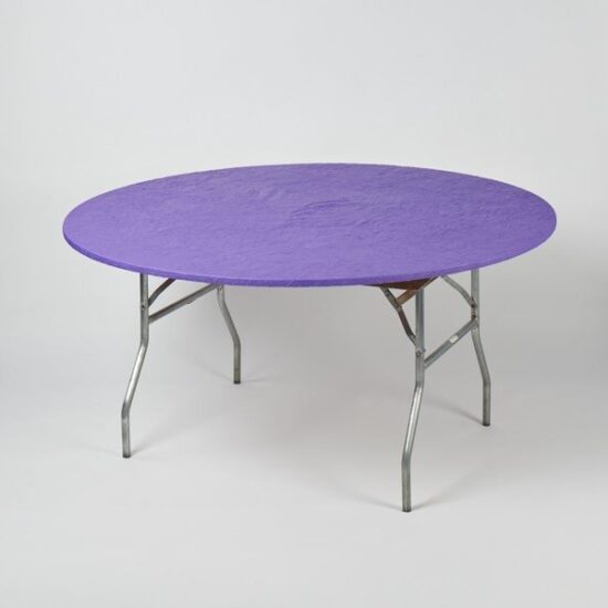 Purple - 42" to 48" Round Table Kwik-Cover (Reusable and Disposable) - table