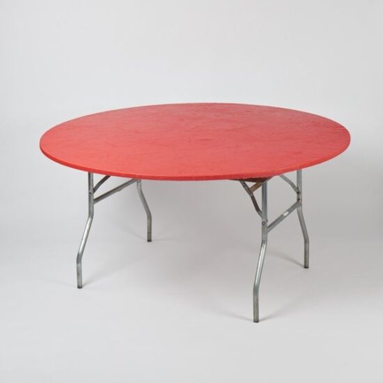 Red - 60" Round Table Kwik-Cover (Reusable and Disposable) - table