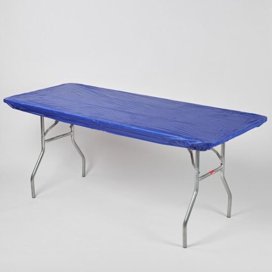Royal Blue - 6' x 30" Banquet Kwik-Cover (Reusable and Disposable) - table