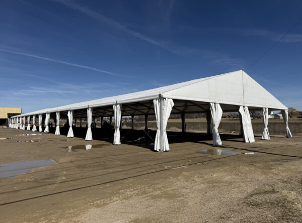 60' x 230' (18m x 70m) Losberger Clearspan Tent at Waverly Midwest Horse Sale in Waverly, Iowa at Waverly Sales Co. 60' x 230' (18m x 70m) Losberger Clearspan Tent at Waverly Midwest Horse Sale in Waverly, Iowa at Waverly Sales Co.