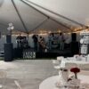 Stage under event tent.