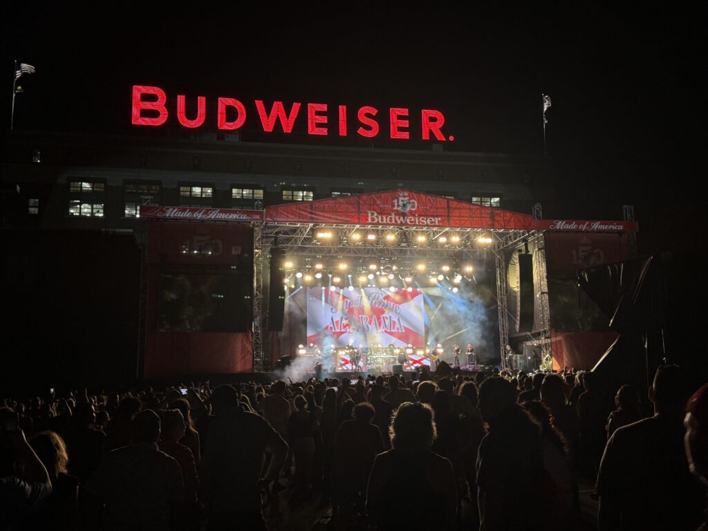 The stage at Budweiser’s 150th Anniversary Celebration in St. Louis, Missouri
