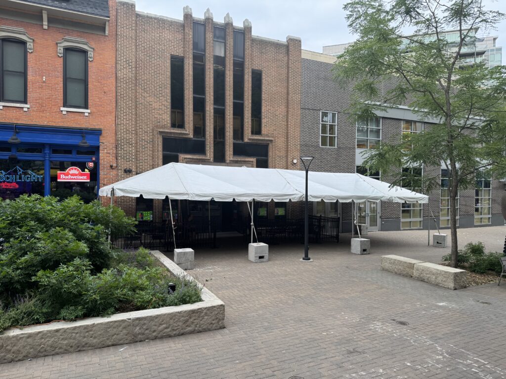 15′ x 45′ Frame Event Tent at DC’s Sports Bar in Iowa City, IA.
