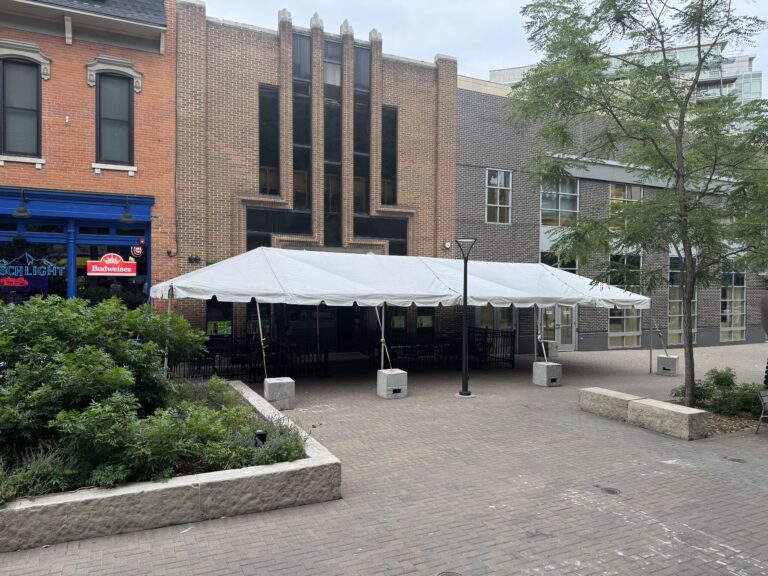 15′ x 45′ Frame Event Tent at DC’s Sports Bar in Iowa City, IA.
