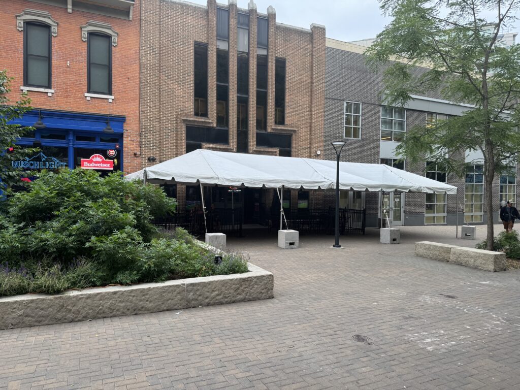 15′ x 45′ Frame Event Tent at DC’s Sports Bar in Iowa City, IA.