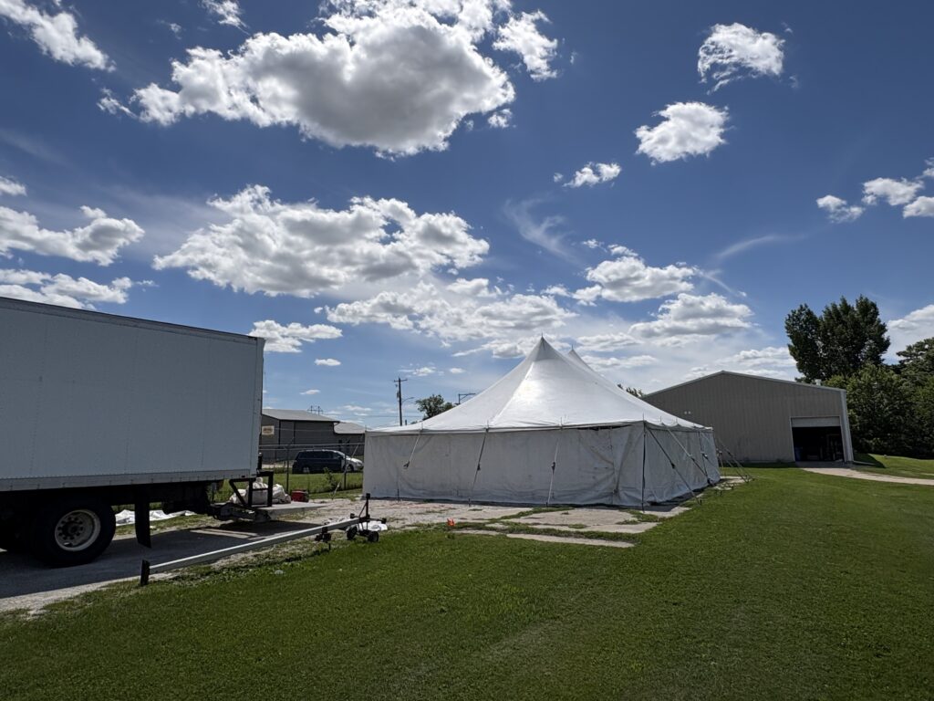 30' x 40' Rope and Pole Tent in Marion, Iowa for Cornellier Fireworks (end)