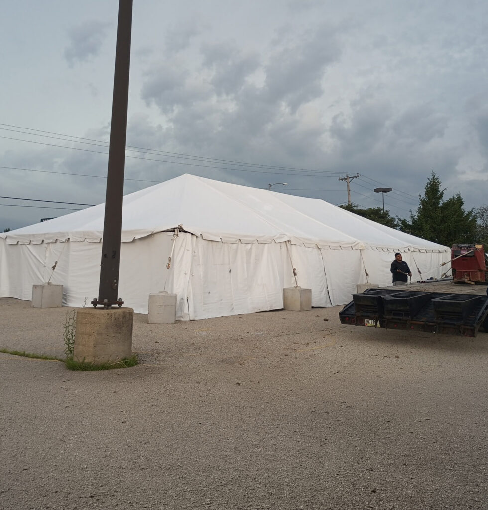 30' x 60' Frame Tent for Cornelier Fireworks in Rockford, Illinois