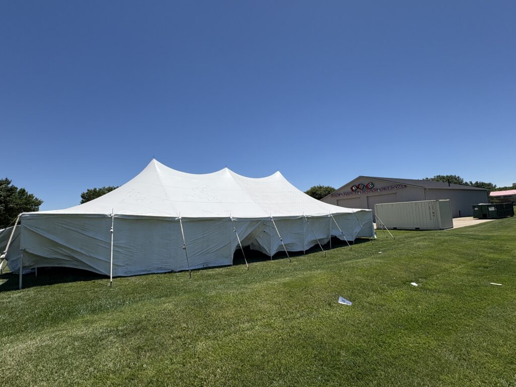 30' x 60' Rope and Pole tent in Galesburg, Illinois for Cornellier Fireworks by JB&D Siding, Windows, Roofing, Sunrooms