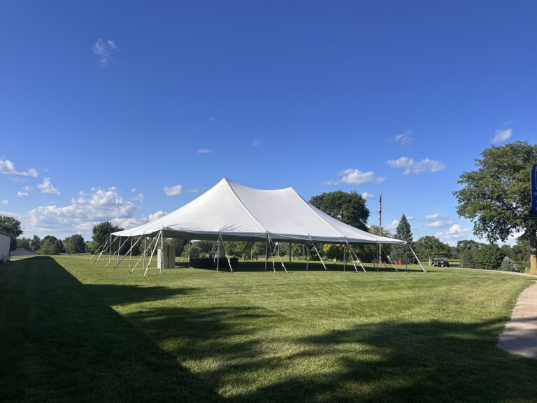 Private Event under a 40' x 60' Freds Rope and Pole Event Tent at Grinnell College Golf Course in Grinnell, Iowa