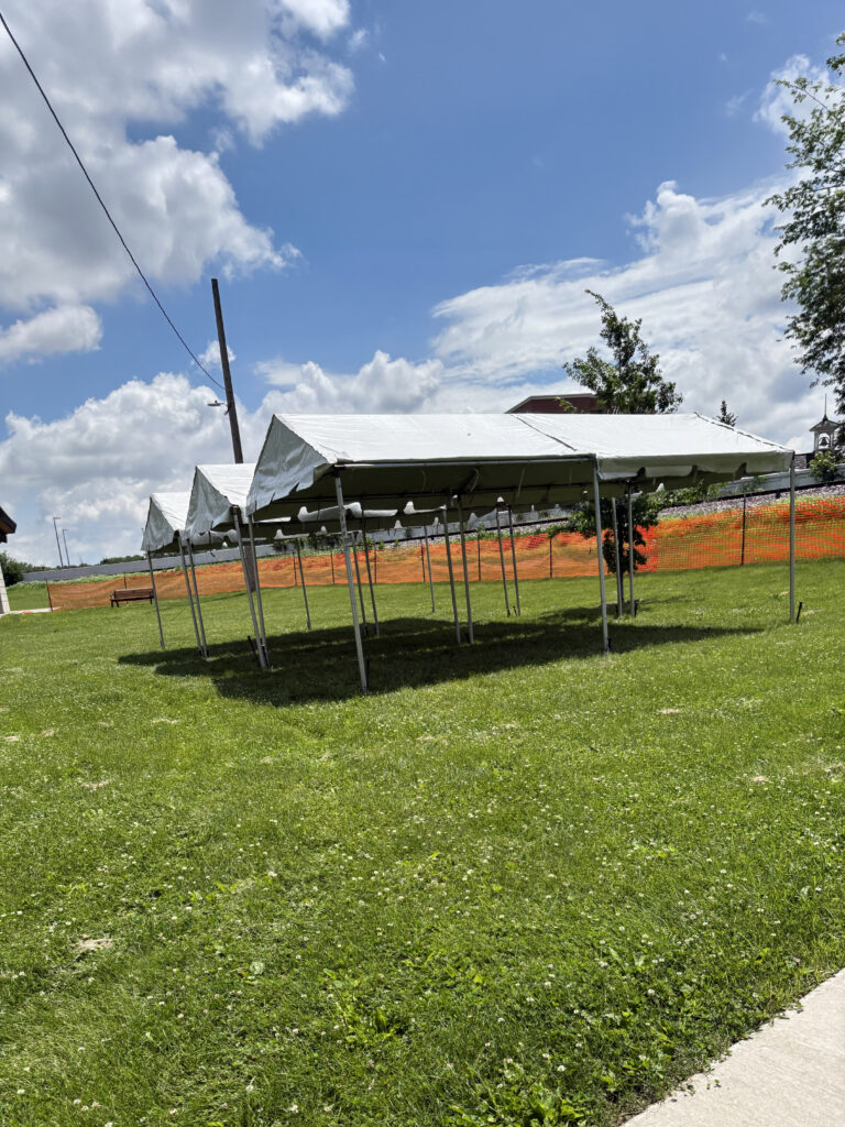 Three 10' x 20' Frame Tents at Cedar Basin Music Festival in Cedar Falls, Iowa.