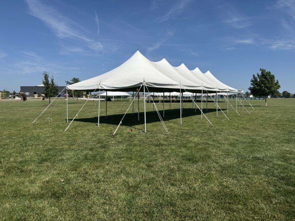 20' x 60' Rope and Pole event tent for North Liberty Blues & BBQ at Centennial Park