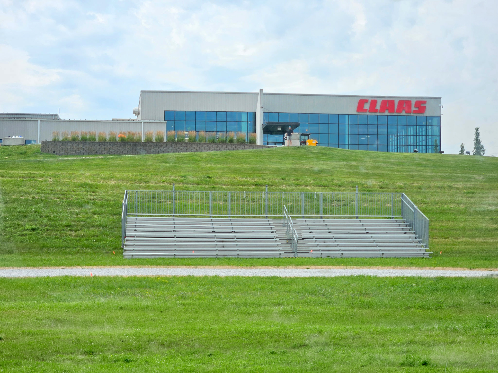 45' Towable Bleacher for a Corporate Event for 402 Events at CLAAS of America building in Omaha, Nebraska