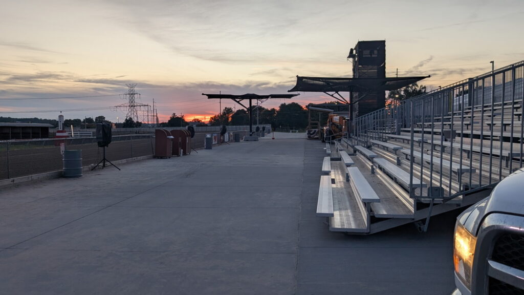Newly Delivered 45' Towable Bleachers at Horsemen’s Park Racetrack