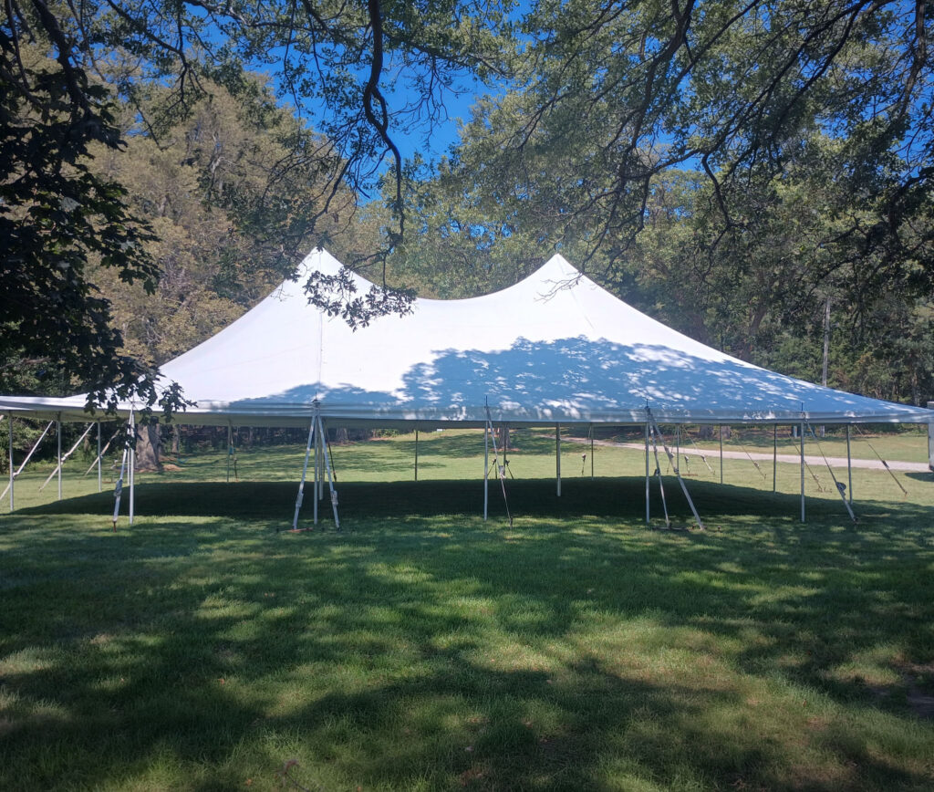 40' x 60' Fred's Rope and Pole Event Tent in Letts, Iowa (close up photo)