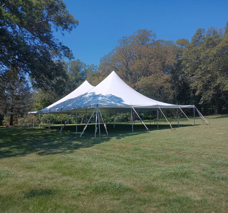Backyard Wedding with a 40' x 60' Fred's Rope and Pole Event Tent in Letts, Iowa